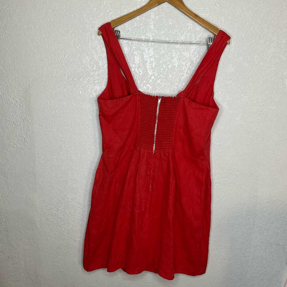 Reformation Red Lace-Up Mini Dress - Picture 13 of 14
